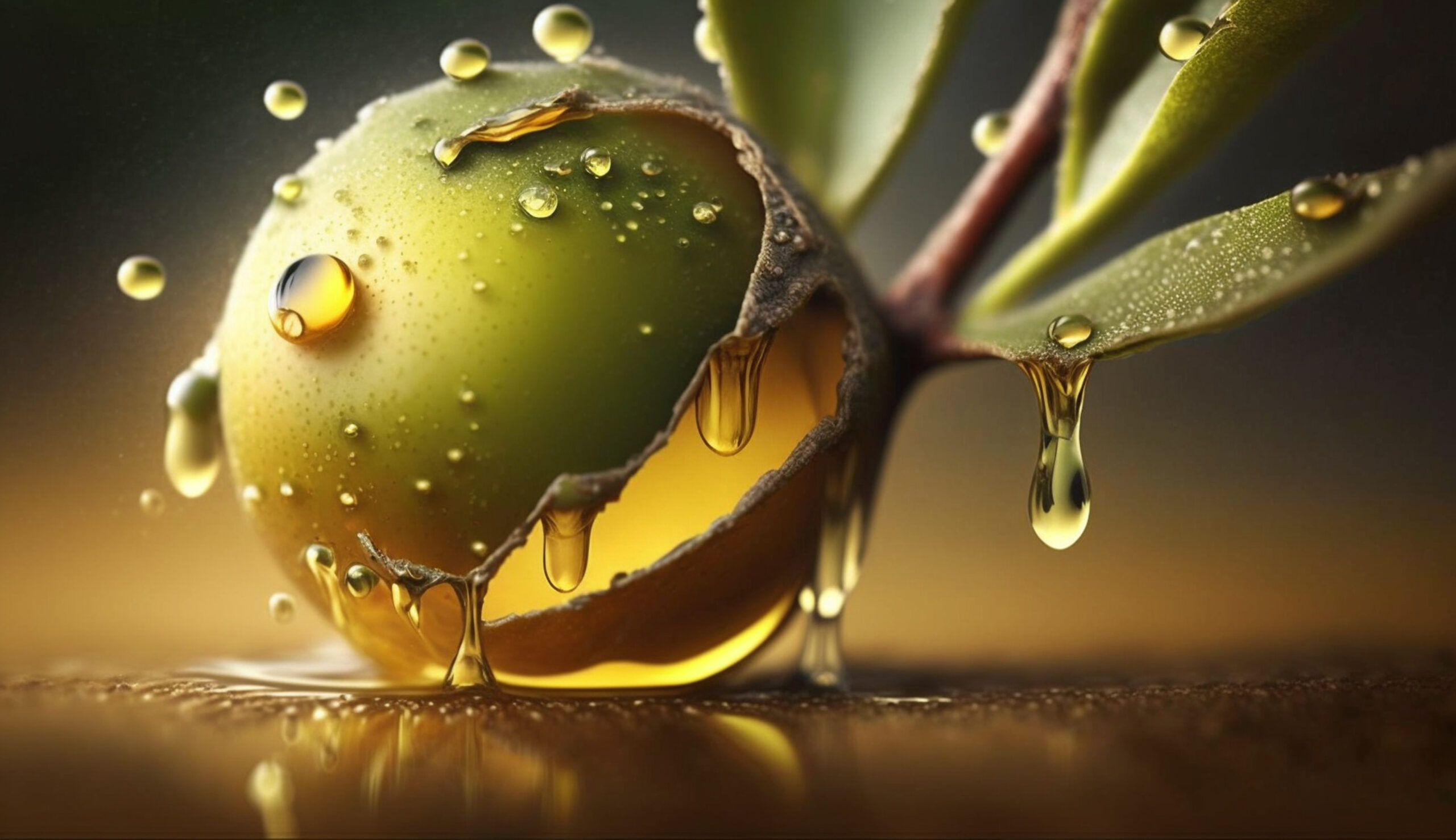 Fresh drop of water on macro leaf generated by artificial intelligence